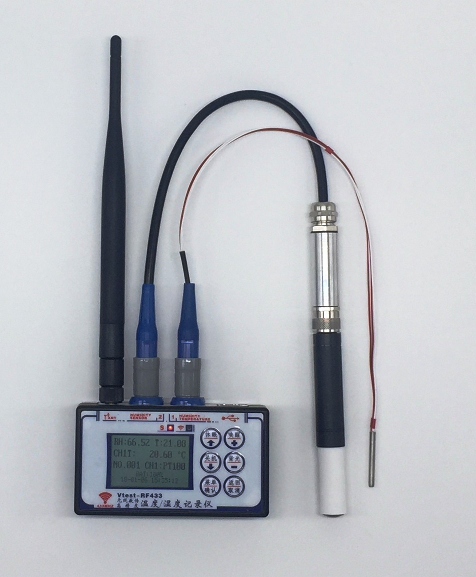 Vtest-RF433 無線大空間高精度溫度、濕度（過程參量）采集監測系統